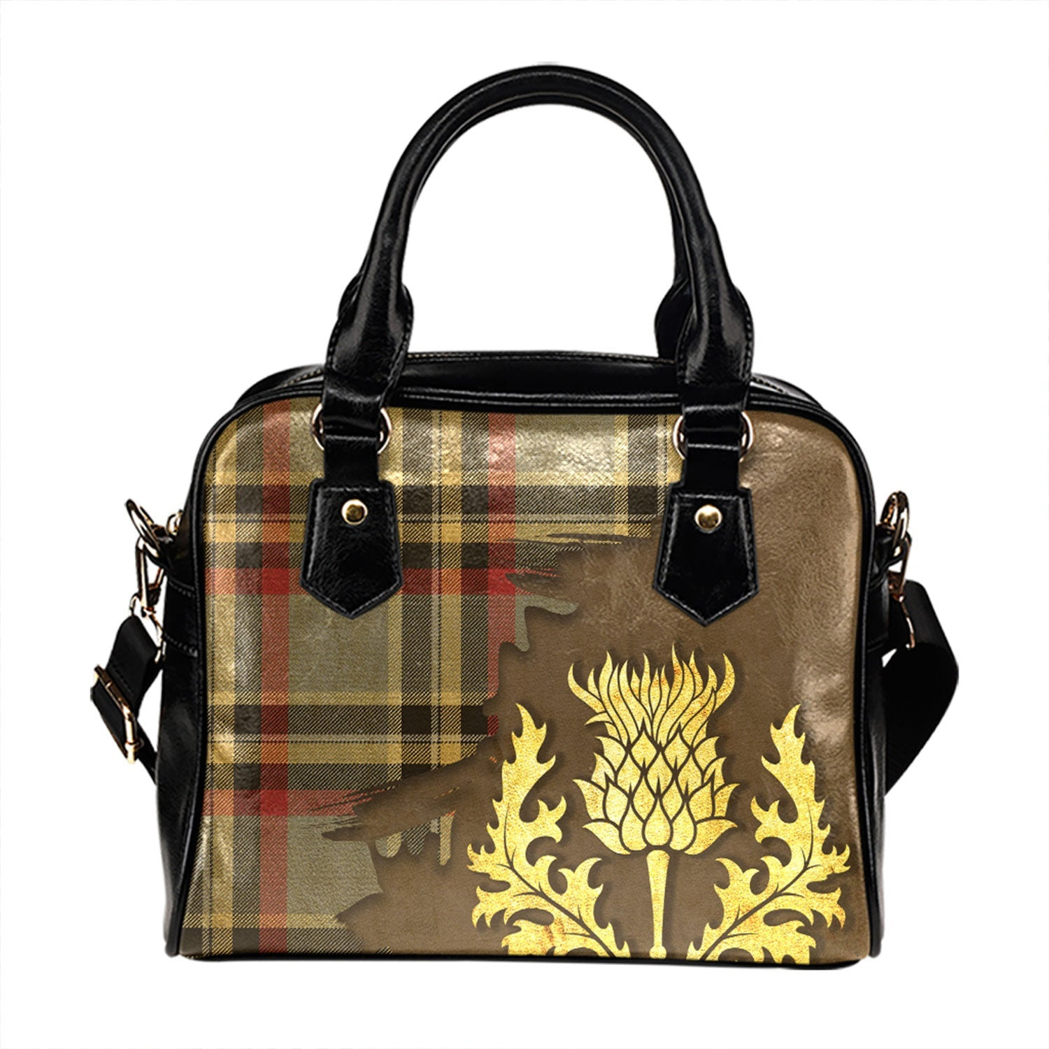 ScotsTee Shop Scottish Norwegian Migration Period Weathered Tartan Shoulder Handbag Thistle Oldest