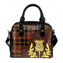 ScotsTee Shop Scottish MacAlister of Skye Ancient Tartan Shoulder Handbag Thistle Oldest