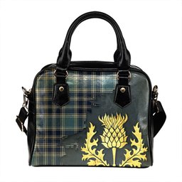 ScotsTee Shop Scottish MacDonald Lord of the Isles Hunting Blue (Donald Lord of the Isles Hunting Blue) Modern Tartan Shoulder Handbag Thistle Oldest