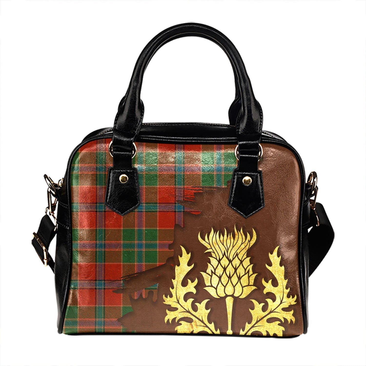 ScotsTee Shop Scottish Murray of Abercairney Ancient Tartan Shoulder Handbag Thistle Oldest