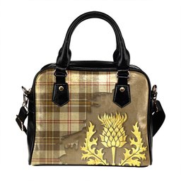 ScotsTee Shop Scottish MacPherson Dress Blue Weathered Tartan Shoulder Handbag Thistle Oldest