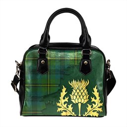 ScotsTee Shop Scottish Johnstone Clans Originaux (Johnson Clans Originaux) Ancient Tartan Shoulder Handbag Thistle Oldest