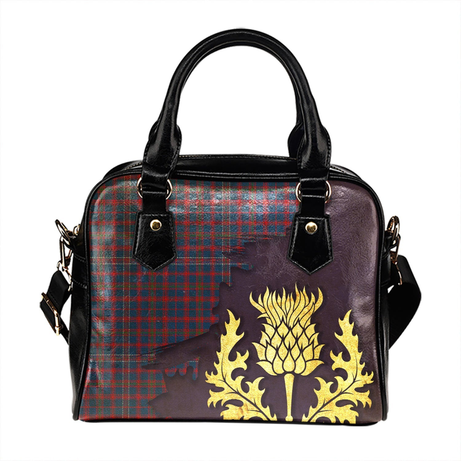 ScotsTee Shop Scottish Hebrides South Uist 03 Modern Tartan Shoulder Handbag Thistle Oldest