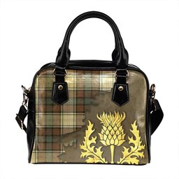 ScotsTee Shop Scottish Murray of Atholl Dress (Murray Dress) Weathered Tartan Shoulder Handbag Thistle Oldest