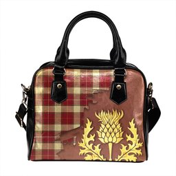 ScotsTee Shop Scottish MacFie Dress (MacPhee Dress) Modern Tartan Shoulder Handbag Thistle Oldest