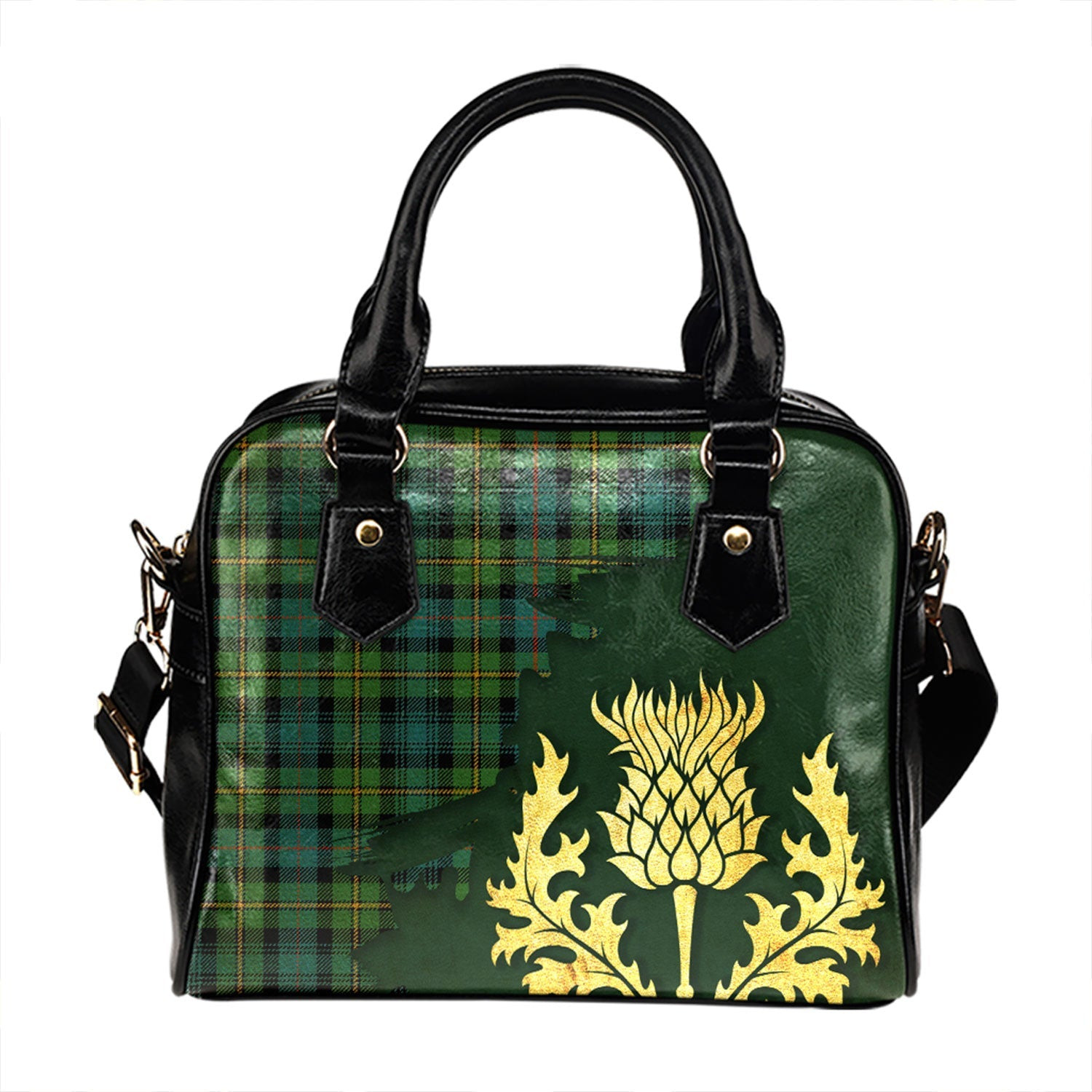 ScotsTee Shop Scottish MacLeod of Skye Ancient Tartan Shoulder Handbag Thistle Oldest