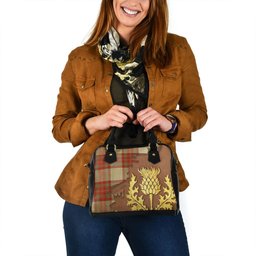 ScotsTee Shop Scottish MacBrair Dress 2 Ancient Tartan Shoulder Handbag Thistle Oldest