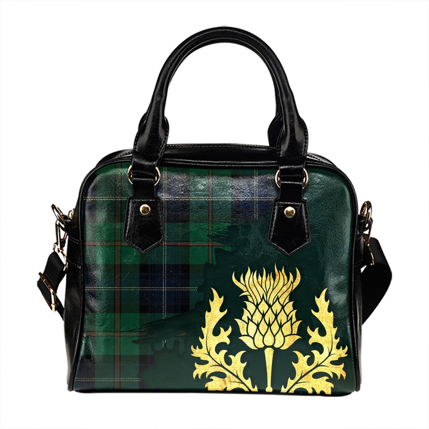 ScotsTee Shop Scottish Urquhart White Lines (Urquhart Ancient) Modern Tartan Shoulder Handbag Thistle Oldest