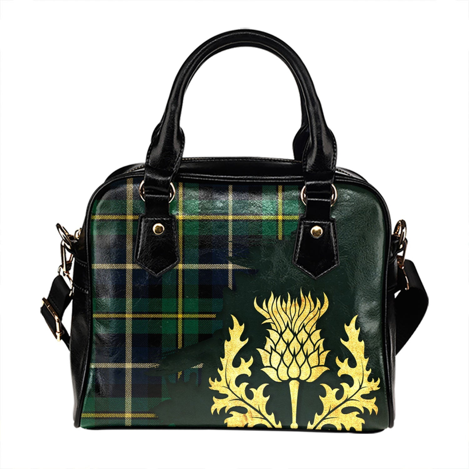 ScotsTee Shop Scottish MacNeil of Barra (MacNeil MacNeill) Modern Tartan Shoulder Handbag Thistle Oldest