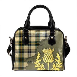 ScotsTee Shop Scottish Henderson Dress 3 (MacKendrick Dress 3) Modern Tartan Shoulder Handbag Thistle Oldest