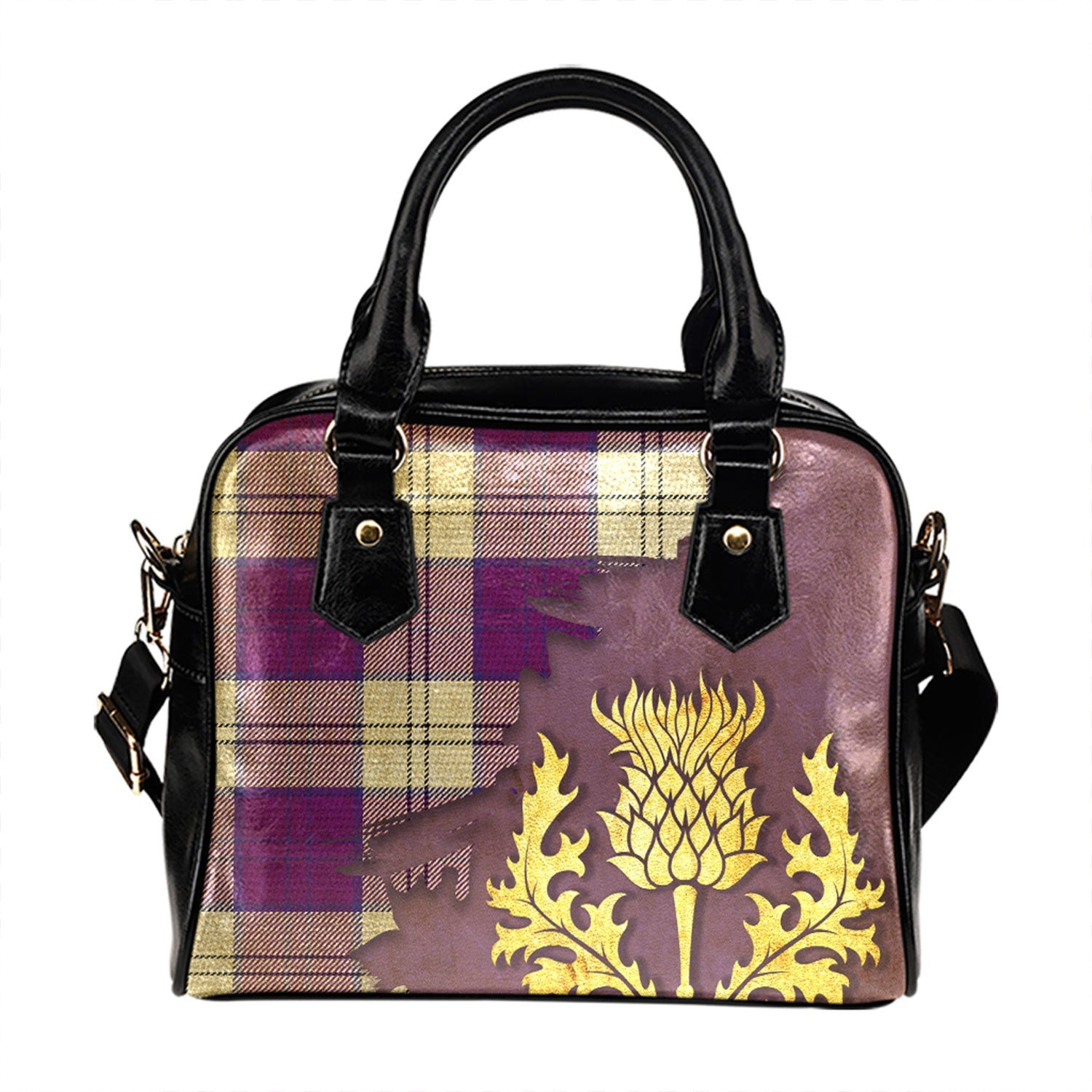 ScotsTee Shop Scottish Lennox Dress Dance Purple Tartan Shoulder Handbag Thistle Oldest