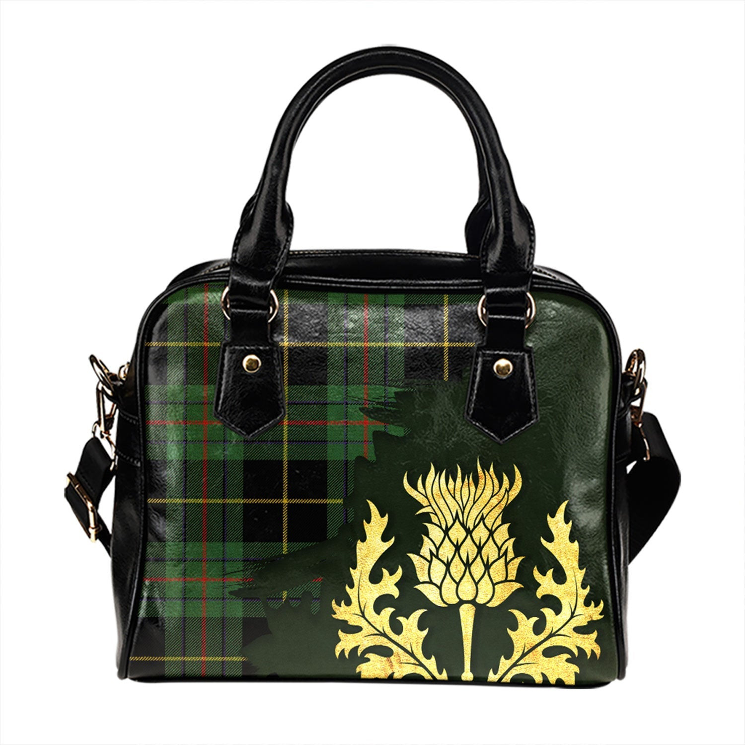 ScotsTee Shop Scottish Vipont Yellow line Modern Tartan Shoulder Handbag Thistle Oldest