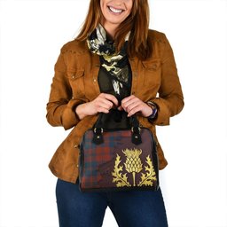 ScotsTee Shop Scottish MacGregor of Glengyle (Gregor of Deeside) Modern Tartan Shoulder Handbag Thistle Oldest