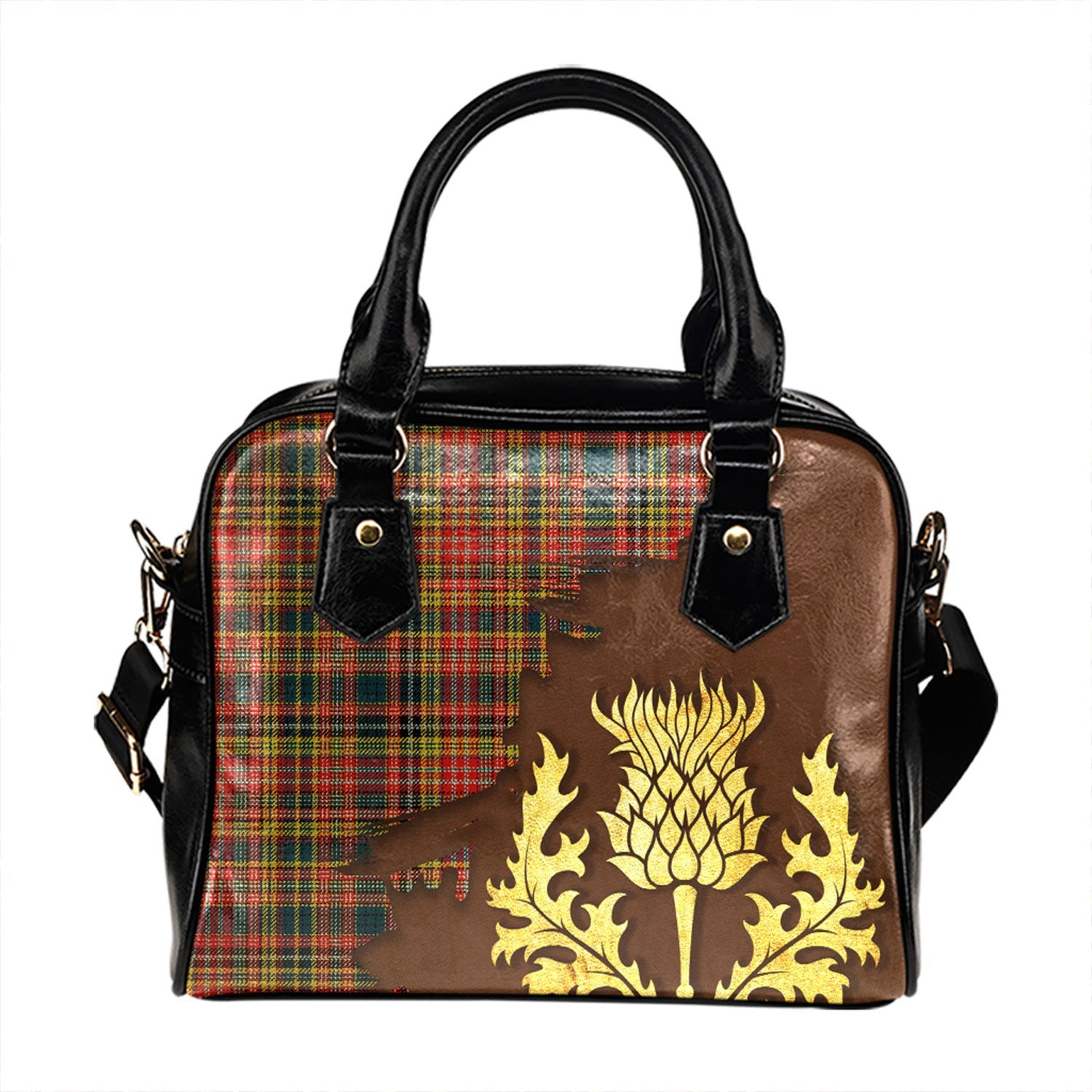 ScotsTee Shop Scottish Ogilvie 3 Modern Tartan Shoulder Handbag Thistle Oldest