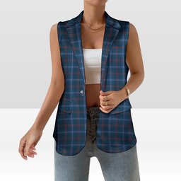 ScotsTee Shop Scottish American National Modern Women's Tartan Sleeveless Blazer Suit Vest