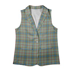 ScotsTee Shop Scottish Balfour Blue Women's Tartan Sleeveless Blazer Suit Vest