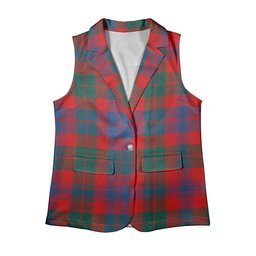 ScotsTee Shop Scottish Black Watch Pipe Band Modern Women's Tartan Sleeveless Blazer Suit Vest