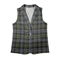 ScotsTee Shop Scottish Black Watch Large Sett Ancient Women's Tartan Sleeveless Blazer Suit Vest
