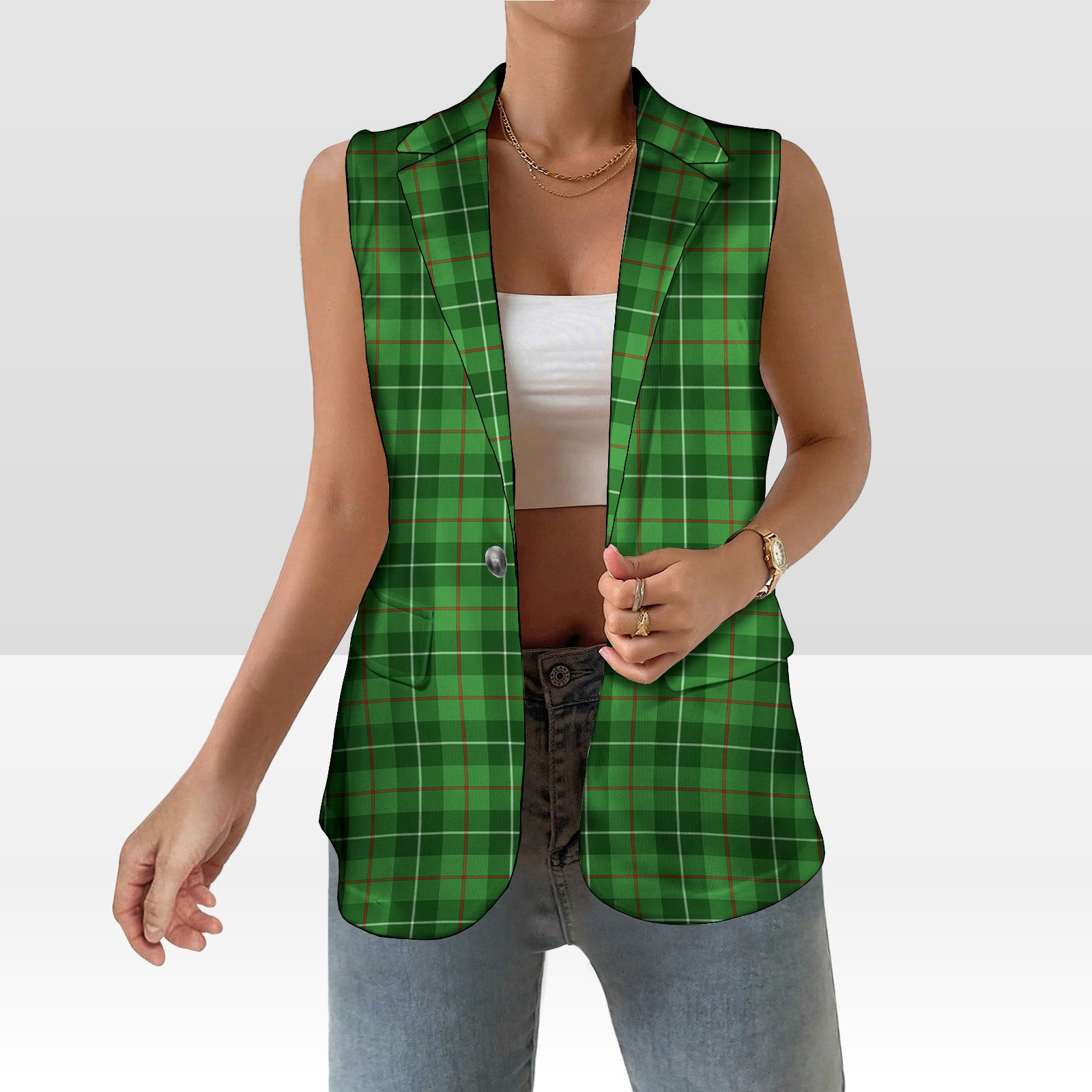 ScotsTee Shop Scottish Boyle SC Women's Tartan Sleeveless Blazer Suit Vest