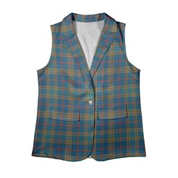 ScotsTee Shop Scottish Balfour Blue Ancient Women's Tartan Sleeveless Blazer Suit Vest