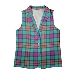 ScotsTee Shop Scottish Buchanan Inauguration Women's Tartan Sleeveless Blazer Suit Vest