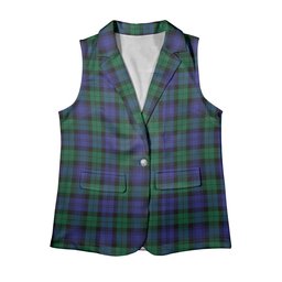 ScotsTee Shop Scottish Black Watch Modern Women's Tartan Sleeveless Blazer Suit Vest