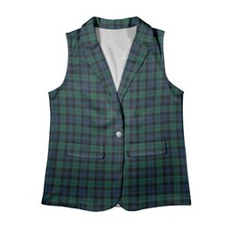 ScotsTee Shop Scottish Black Watch #3 Modern Women's Tartan Sleeveless Blazer Suit Vest