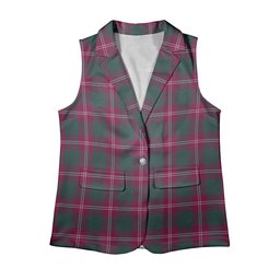 ScotsTee Shop Scottish Crawford Red Modern Women's Tartan Sleeveless Blazer Suit Vest