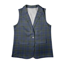 ScotsTee Shop Scottish Cockburn Blue Women's Tartan Sleeveless Blazer Suit Vest