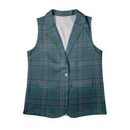 ScotsTee Shop Scottish Burns of California Modern Women's Tartan Sleeveless Blazer Suit Vest