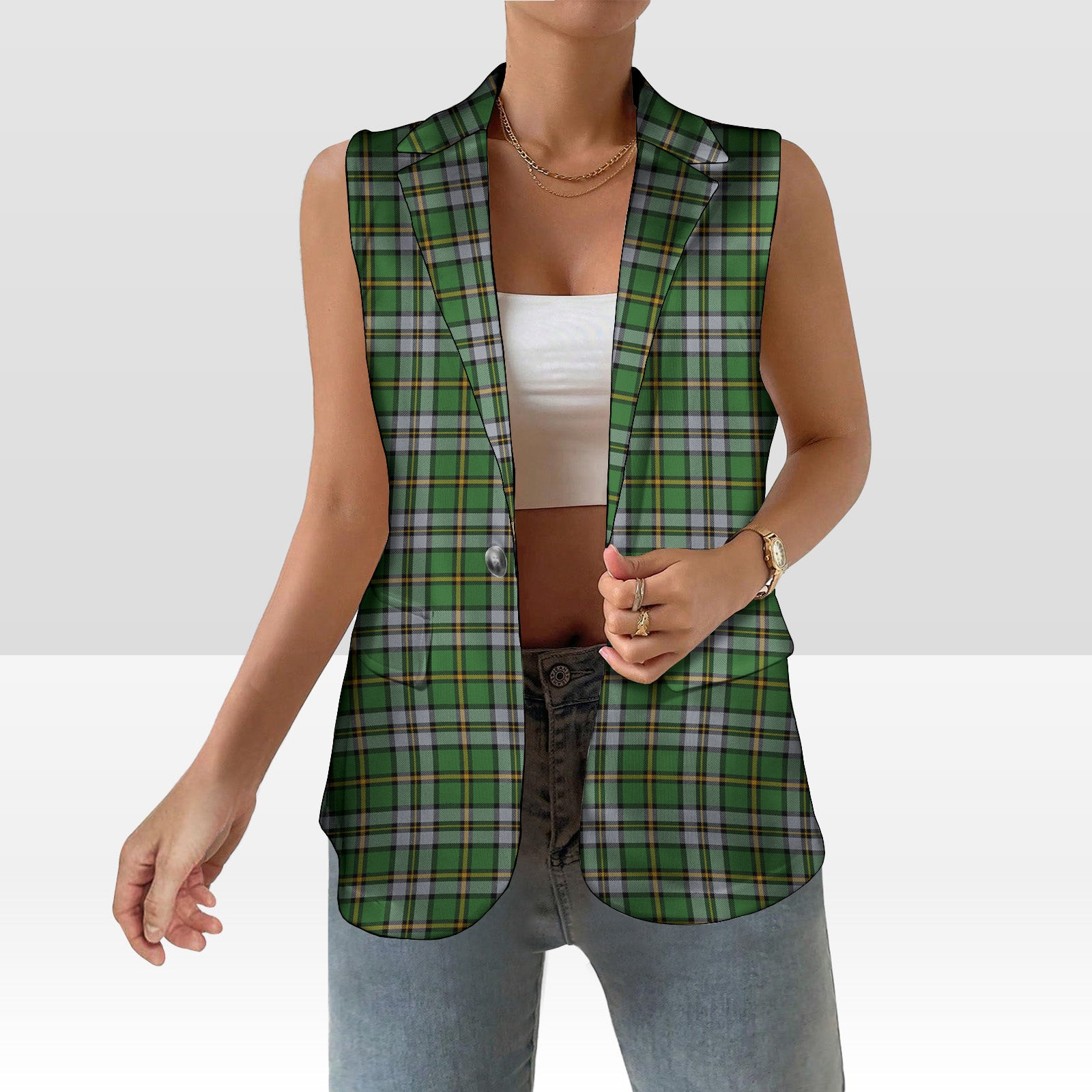 ScotsTee Shop Scottish Cape Breton Provincial Ancient Women's Tartan Sleeveless Blazer Suit Vest