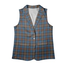 ScotsTee Shop Scottish Cockburn Brown Ancient Women's Tartan Sleeveless Blazer Suit Vest