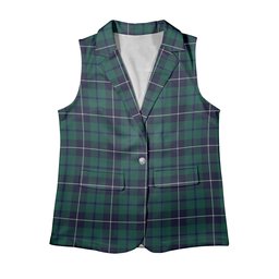 ScotsTee Shop Scottish Douglas Green Modern Women's Tartan Sleeveless Blazer Suit Vest