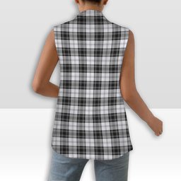 ScotsTee Shop Scottish Douglas Grey Ancient Women's Tartan Sleeveless Blazer Suit Vest