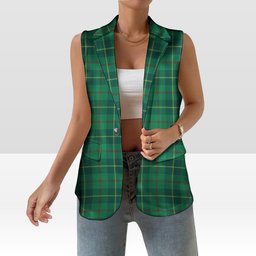 ScotsTee Shop Scottish Galloway Green Modern Women's Tartan Sleeveless Blazer Suit Vest