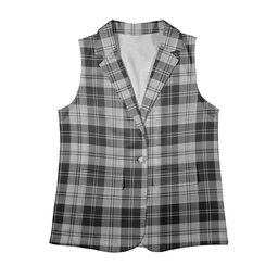 ScotsTee Shop Scottish Erskine Black and White Women's Tartan Sleeveless Blazer Suit Vest