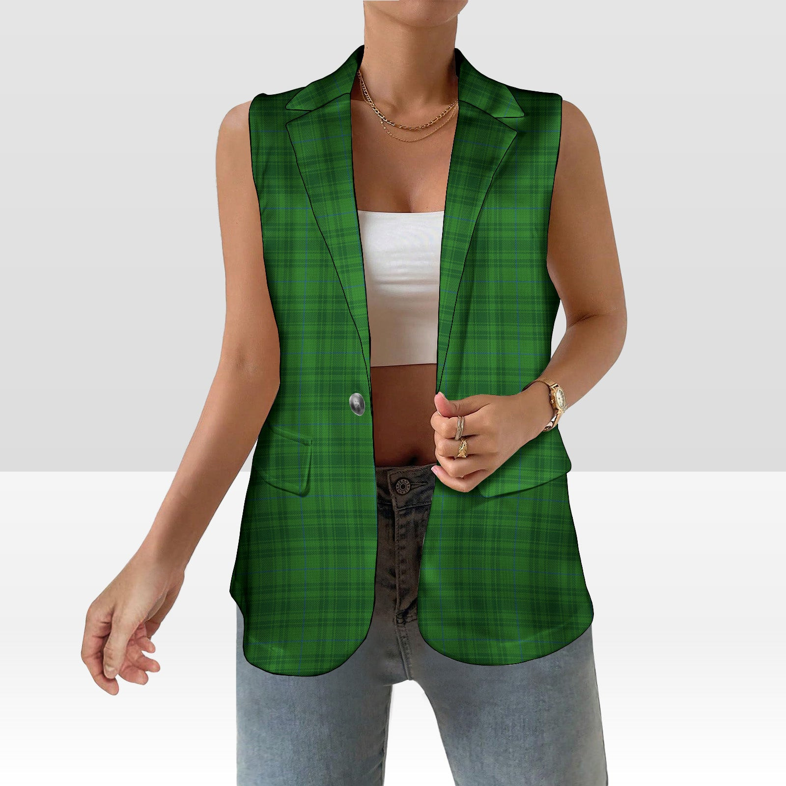 ScotsTee Shop Scottish Gates Hunting Women's Tartan Sleeveless Blazer Suit Vest