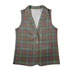 ScotsTee Shop Scottish Shaw Green Modern Women's Tartan Sleeveless Blazer Suit Vest