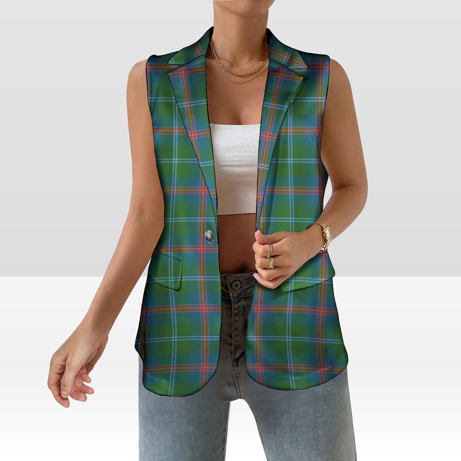 ScotsTee Shop Scottish Young Ancient Women's Tartan Sleeveless Blazer Suit Vest