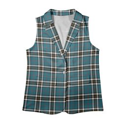 ScotsTee Shop Scottish McThomas Blue Ancient Women's Tartan Sleeveless Blazer Suit Vest
