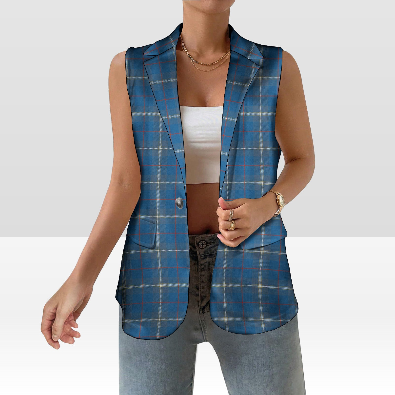 ScotsTee Shop Scottish McRae of America Ancient Women's Tartan Sleeveless Blazer Suit Vest
