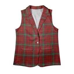 ScotsTee Shop Scottish Morrison Red Women's Tartan Sleeveless Blazer Suit Vest