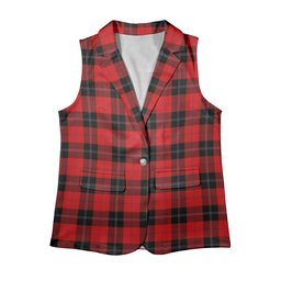 ScotsTee Shop Scottish Ramsay of Dalhousie (Ramsay Red) Modern Women's Tartan Sleeveless Blazer Suit Vest
