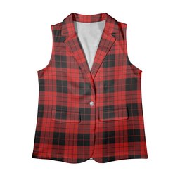 ScotsTee Shop Scottish MacLeod Black and Red Modern Women's Tartan Sleeveless Blazer Suit Vest