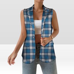 ScotsTee Shop Scottish Strathclyde District Women's Tartan Sleeveless Blazer Suit Vest