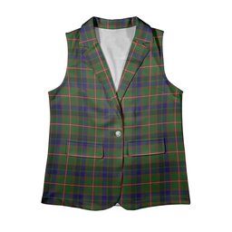 ScotsTee Shop Scottish Reid Green Women's Tartan Sleeveless Blazer Suit Vest
