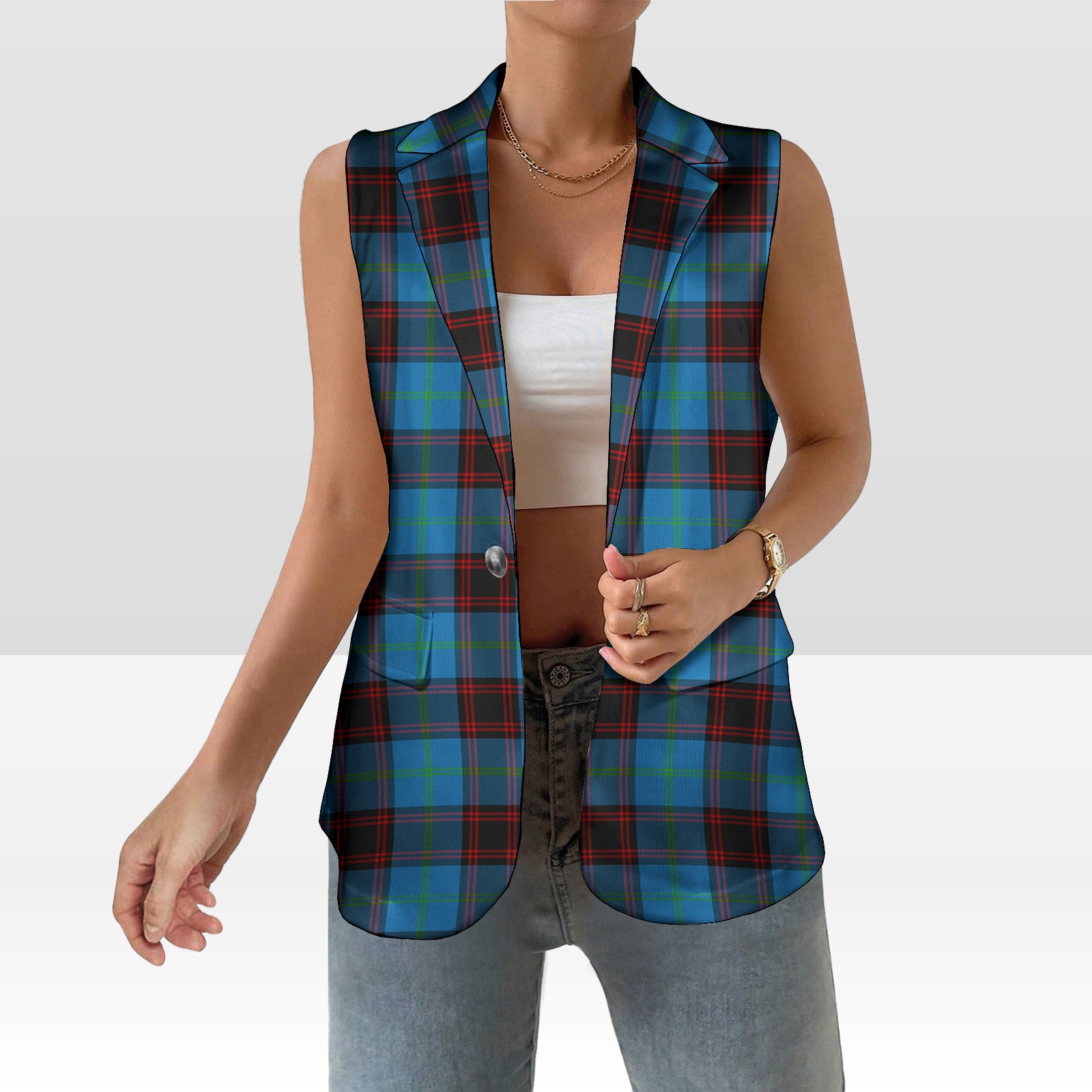 ScotsTee Shop Scottish Wedderburn Ancient Women's Tartan Sleeveless Blazer Suit Vest