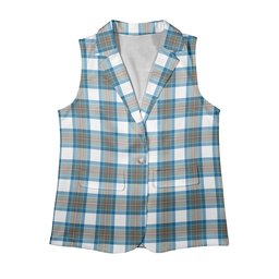 ScotsTee Shop Scottish Stewart Muted Blue Women's Tartan Sleeveless Blazer Suit Vest