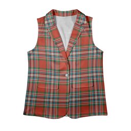 ScotsTee Shop Scottish MacFarlane Red Ancient Women's Tartan Sleeveless Blazer Suit Vest