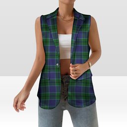 ScotsTee Shop Scottish Scott Green Sir Walter Women's Tartan Sleeveless Blazer Suit Vest